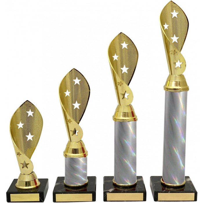 STAR TWIRL COLUMN TROPHY - SILVER